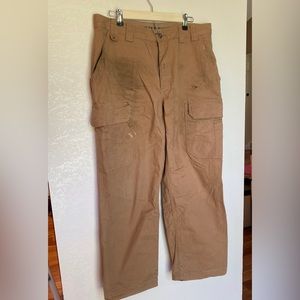 Duluth Trading Co. Flex Firehose Dungarees in Khaki - 36x30